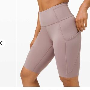 lululemon athletica Fast and Free High-Rise 8”Bike Shorts in Mauve, Sz 10 NEW!